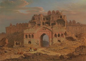 Wewnątrz głównego wejścia do Purana Qila, Delhi